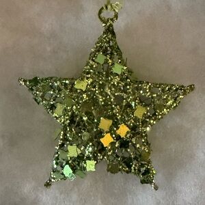 Sparkling Green Star Ornament